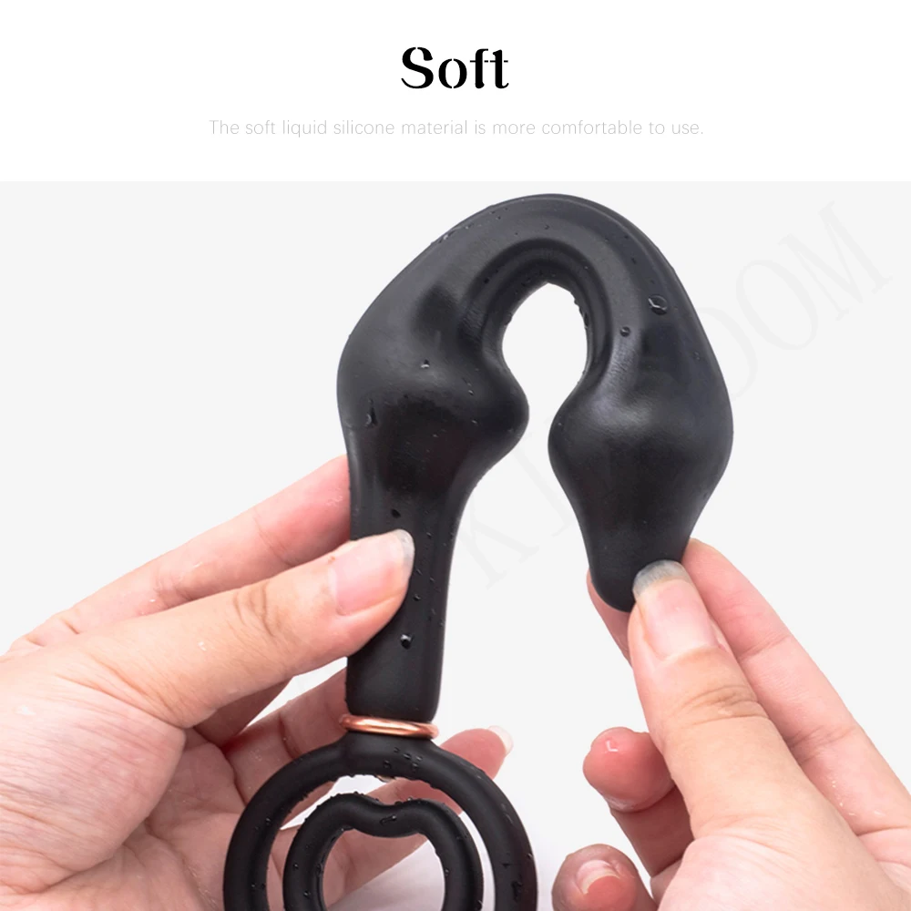 Надувной большой длинный Анальная пробка встроенный стальной шарик массажер