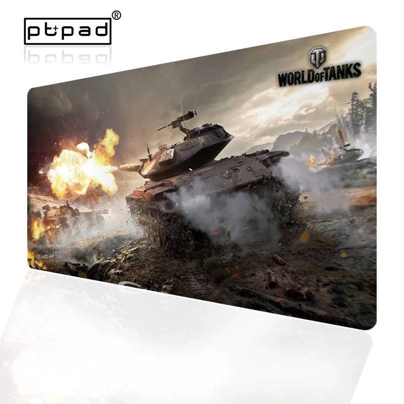 Pbpad 70X40 см игровой коврик для мыши World of Tanks большой резиновый с запирающимся краем