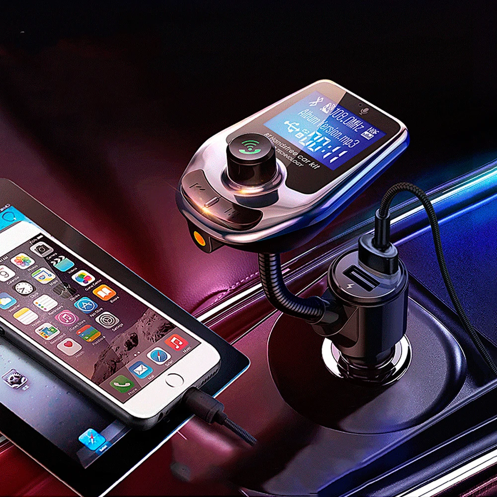 

FM Transmitter Bluetooth-Compatible USB Audio Car Accessories Chargers Adapter MP3 Player Radio FM Modulator Transmiter Receiver