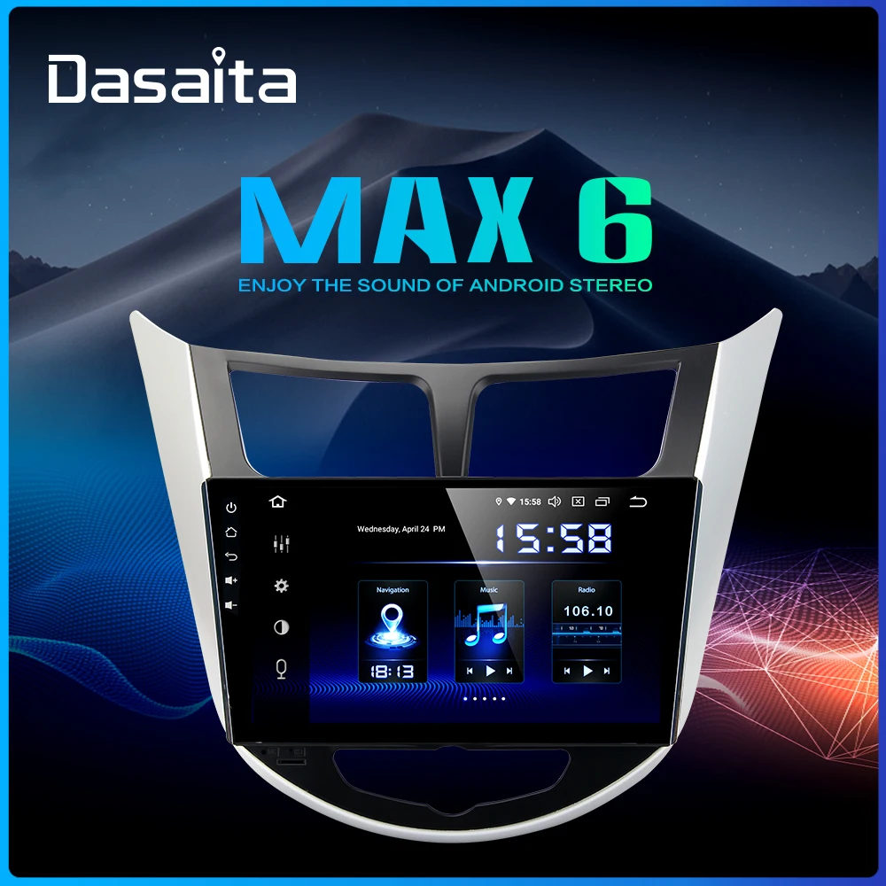 Автомагнитола Dasaita 1 Din Android 9 0 для Hyundai Verna Solaris I25 2010 2011 DSP &quot мультисенсорный экран