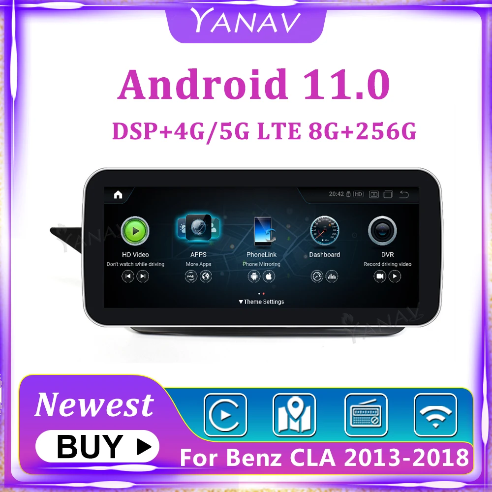 

Автомобильная стереомагнитола на Android 11,0 для Mercedes-Benz CLA W117 2013-2014 W118 2015-2018, стереоприемник, GPS-навигация, мультимедиа