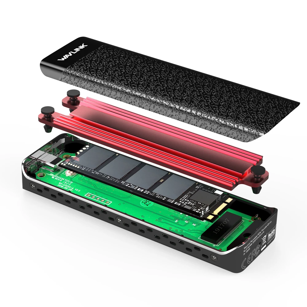 Корпус Wavlink для SSD накопителя 3 1/2230/2242 мм до 10 Гбит/с|Корпус жесткого диска| |