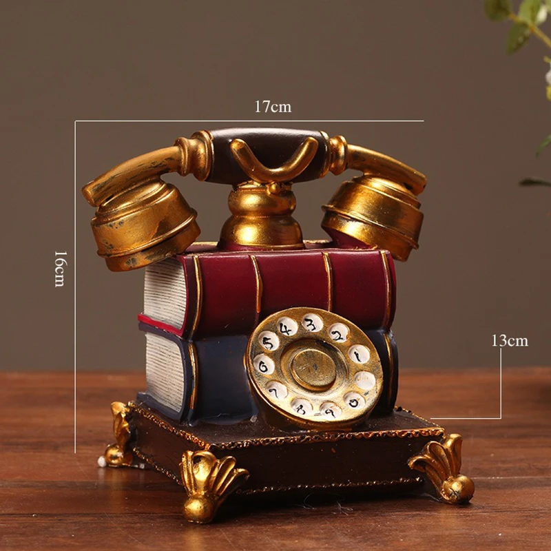 vintage telephone model resin fake book phone decoration creative home retro ornament decorative phone for bar office desk free global shipping