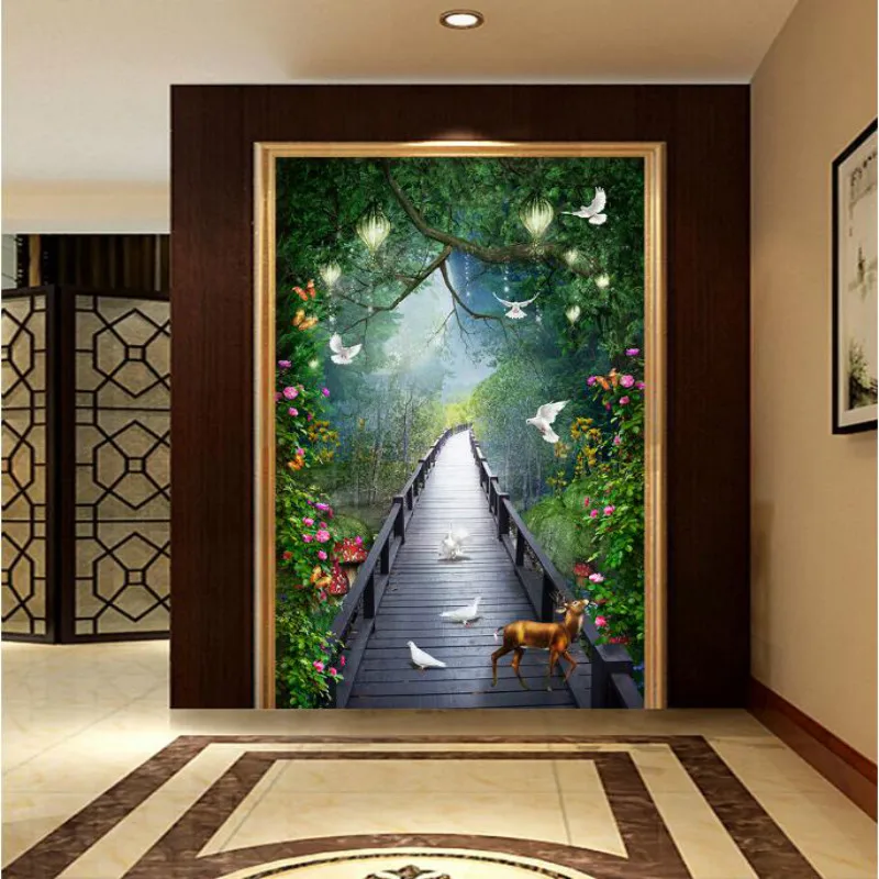 3D Idyllic Forest Elk Photo Wallpaper for Living Room Hotel Corridor Aisle Decor Murals Wall Papers Home Papel De Parede | Обустройство