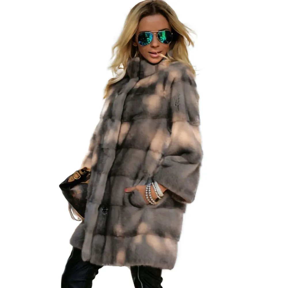 Новинка 2020 модное зимнее женское пальто TOPFUR шуба из натурального меха норки для