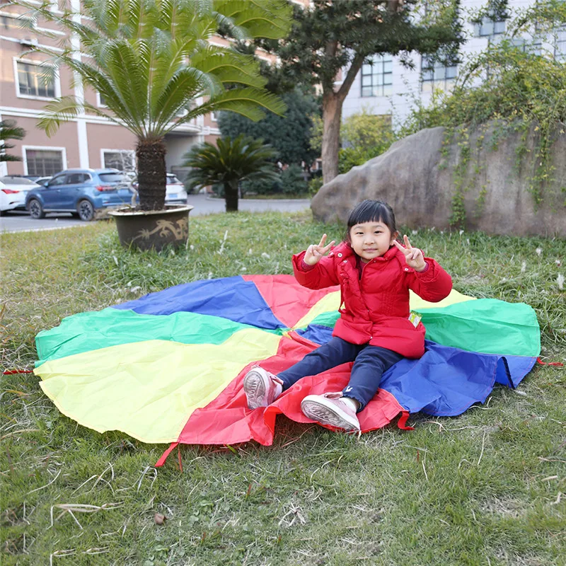 

Children Kid Sports Toy Kindergarten Developmental Outdoor Rainbow Umbrella Parachute Toy Jump-sack Play Toy Dia 2M