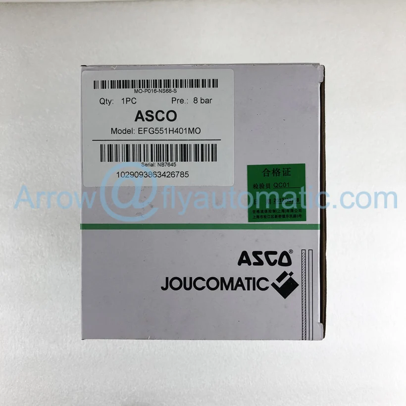 Соленоидный клапан с алюминиевым корпусом армированный пилотом 1/4 дюйма ASCO G551H401