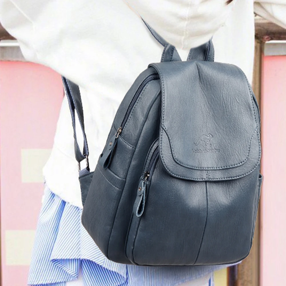 hot women backpacks designer high quality soft leather fashion back bag brand female travel bags mochilas mujer 2020 backbags free global shipping