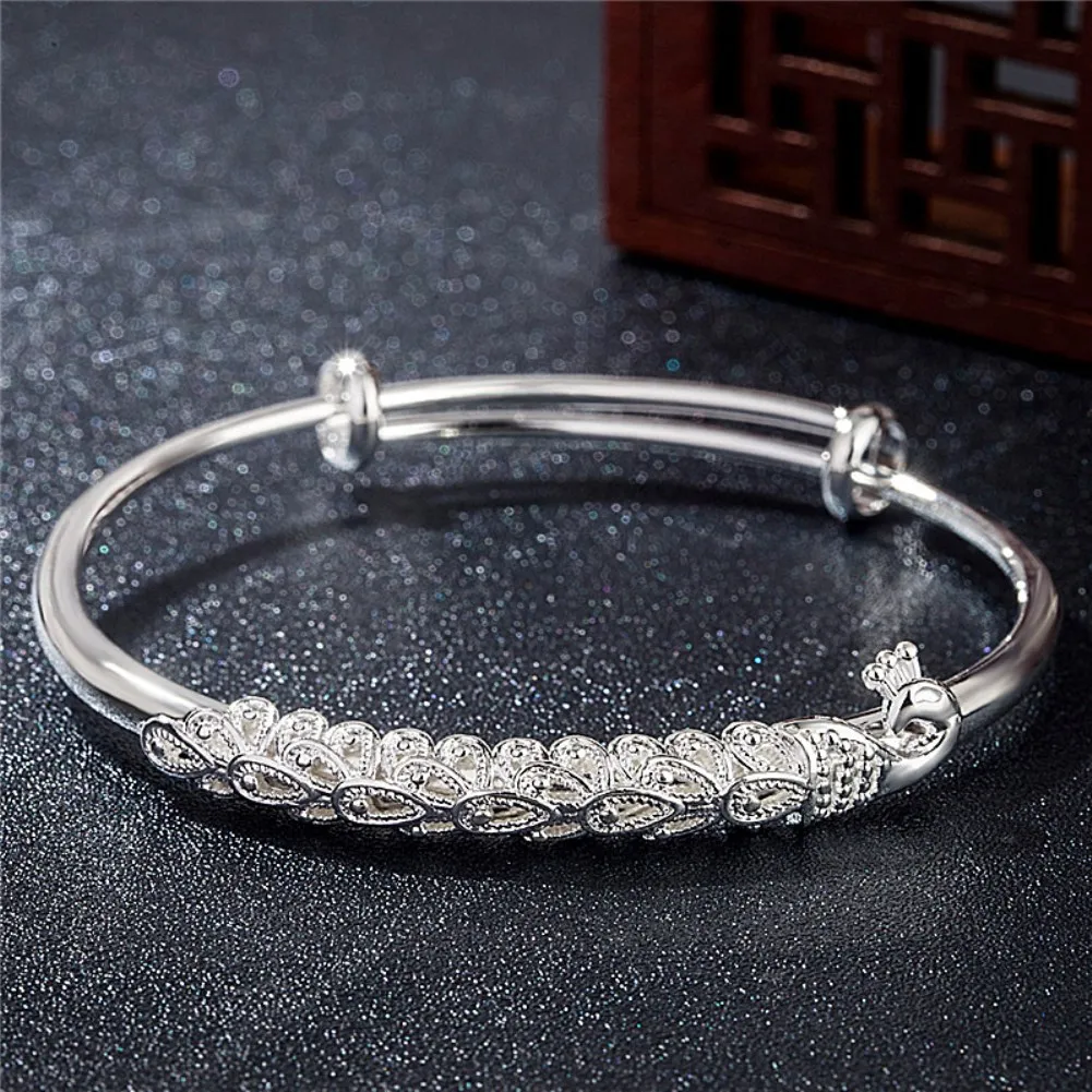 

Pretty charms Phoenix bangles 999 Sterling Silver cuff Bracelets for Women Fashion Party wedding accessories Jewelry gifts