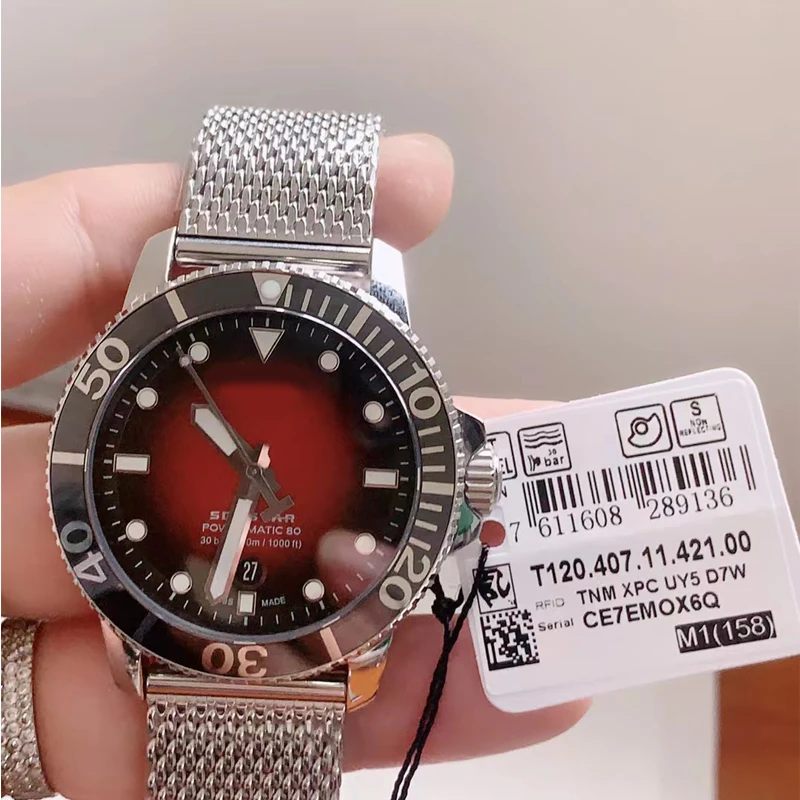 

Waterproof Mechanical Watches Seastar Men's Sports T120407A Movement Rubber Strap T120407 Fashion