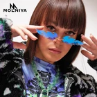 Солнечные очки без оправы UV400 женские, роскошные модные зеркальные солнечные, в металлической оправе, с защитой от огня и пламени