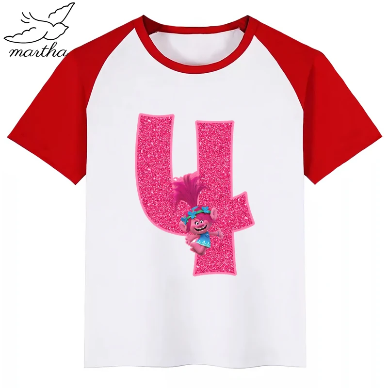 Модная футболка с забавным принтом и цифрами троллей на День рождения детские