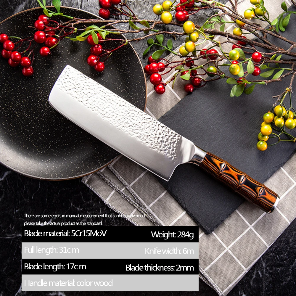 Кухонный нож шеф повара японский дамасский молот с узором для мяса Nakiri gyuto