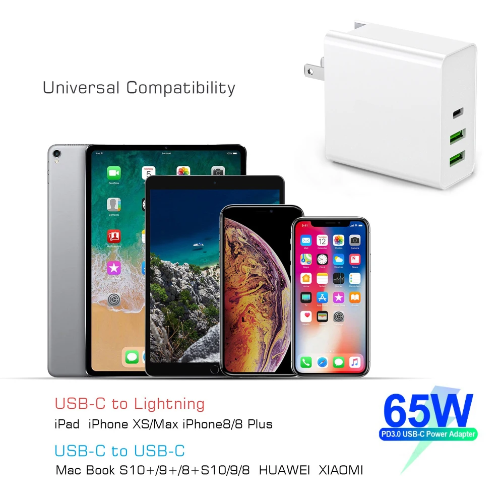 Зарядное устройство 65 Вт для планшетов MacBook Pro/Air iPad Pro 12 кабель 2 м |