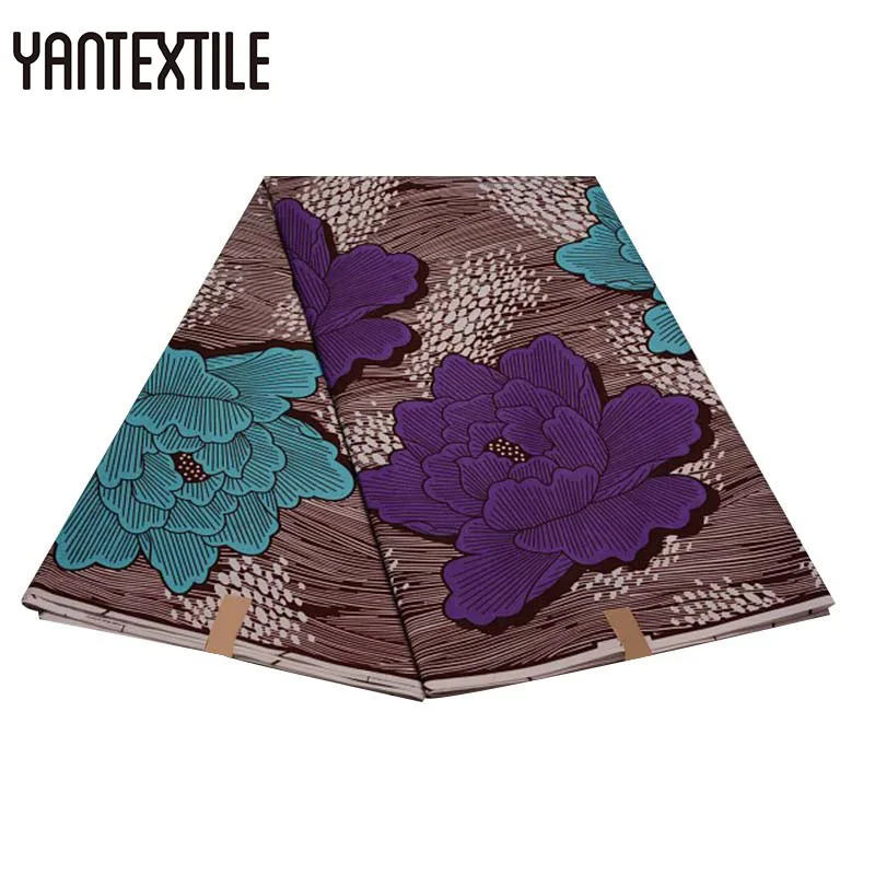 19040000 YANTEXTILE новая Анкара ткань Африканский Голландский Воск Принт Tissu Africain 3 ярдов настоящий воск Африканский батик ткань для свадебного платья - Цвет: 19040000