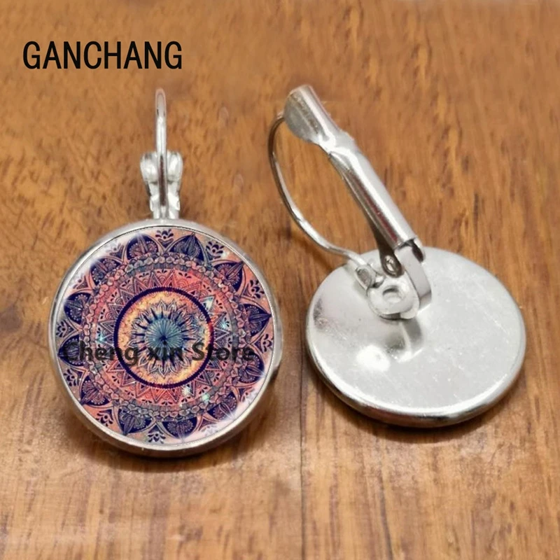 Модные Гламурные серьги с изображением мандалы хной из хрусталя зеркальные