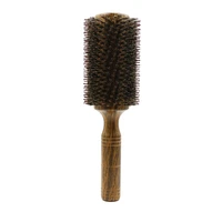 63mm wood roll hair brush women curly hair brush styling accessories for hairdressers boar bristle hair styling brush comb
