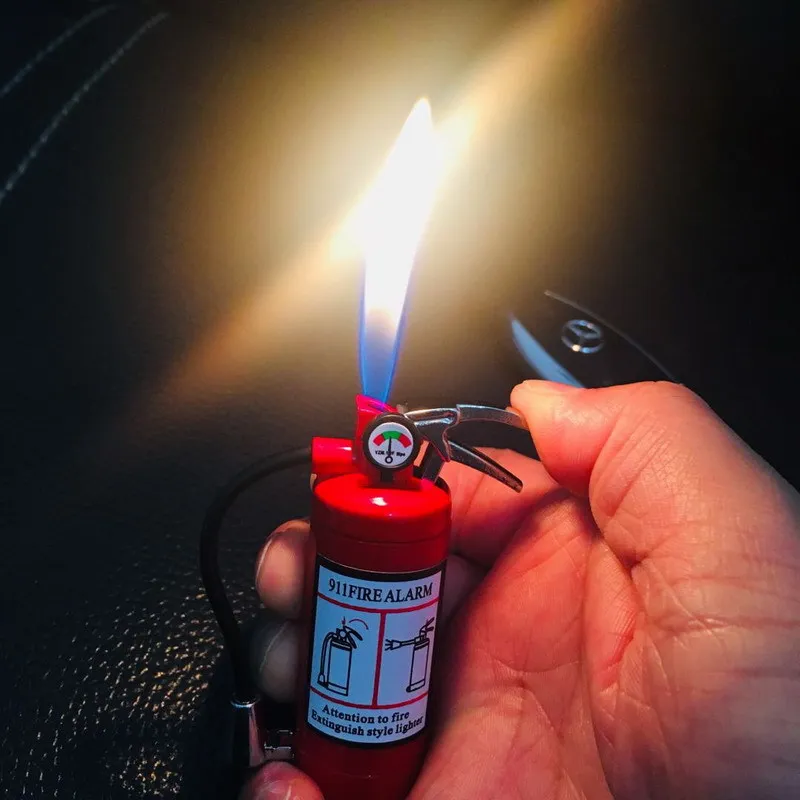 

Torch Metal Fire Extinguisher Lighter Turbo Free Fire Refillable Butane Gas Lighter Jet Creative Inflated Cigar Cigarette Pipe Gift Men's Toys Light Bulb Lighter Portable Personality Adjustable Flame Size Lighter
