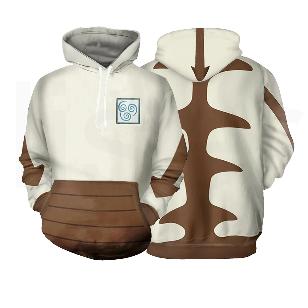 Avatar The Last Airbender Appa Cosplay Hoodie Polyetser 3D Printed Hooded Sportswear Coat