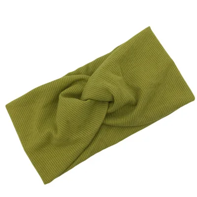 green Зимняя Детская повязка на голову; эластичная лента для волос для девочек; однотонные Детские аксессуары для волос; завязанная детская чалма; Детская повязка на голову - Цвет: green