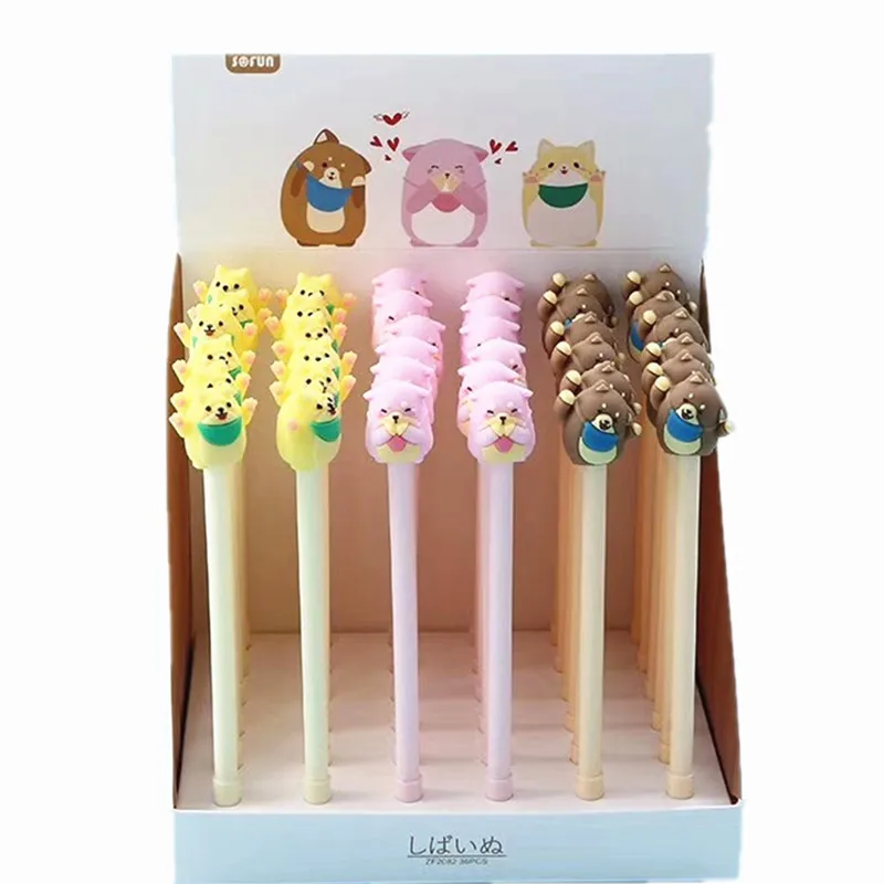 3 шт./лот гелевая ручка в виде животного с силиконовой головкой панда кошка