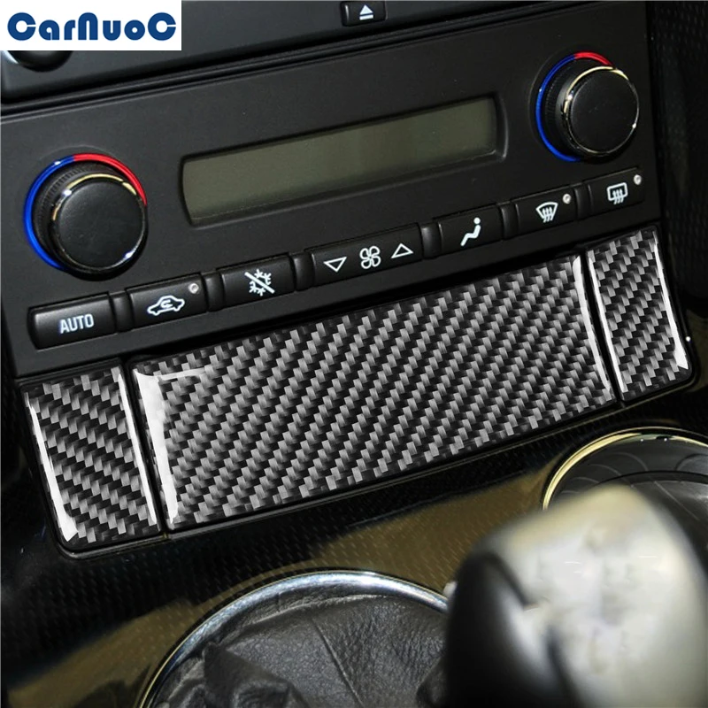 

3Pcs/Set For Chevrolet Corvette C6 2005-2007 Car Center Console Storage Box Panel Trim Decal Styling Carbon Fiber Sticker Black