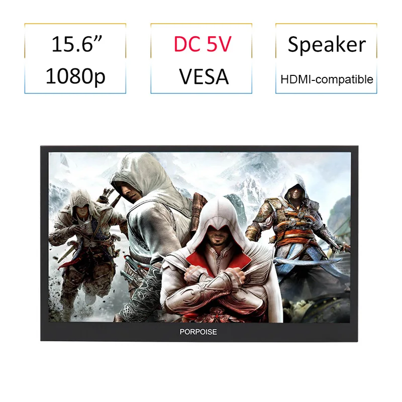 15 6 дюймов DC зарядка 1080 HD портативный игровой монитор для переключения Ps4 Xbox NS HDMI ips