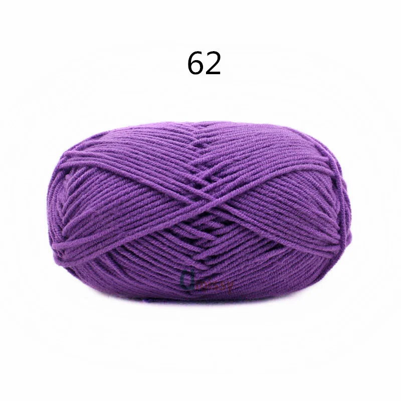 62 36pcs 36 шт./лот, ручная вязка, шерстяная линия, окрашенная, горячая Распродажа, хлопковая Детская Пряжа молочного оттенка, гребенная хлопковая пряжа для вязания крючком, 62 цвета - Цвет: 62 36pcs
