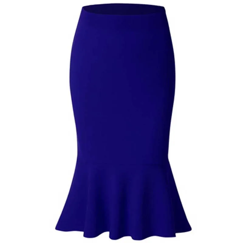 

2021 New Hot Sale Women's Spring Autumn Elastic High Waist Ruffles Skirts Woman Hip Trumpet Skirt Mermaid Plus Size 3xl