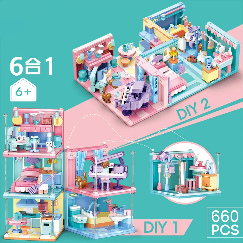 

660 шт., Детский конструктор «Город»