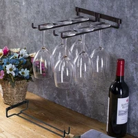 iron wine glass holder hanging rack storage for cabinet and bar home decorative storage shelf organizer