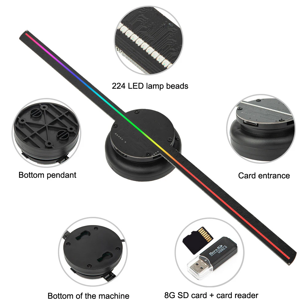 3d вентилятор голограмма проектор настенный Wi Fi светодиодный знак