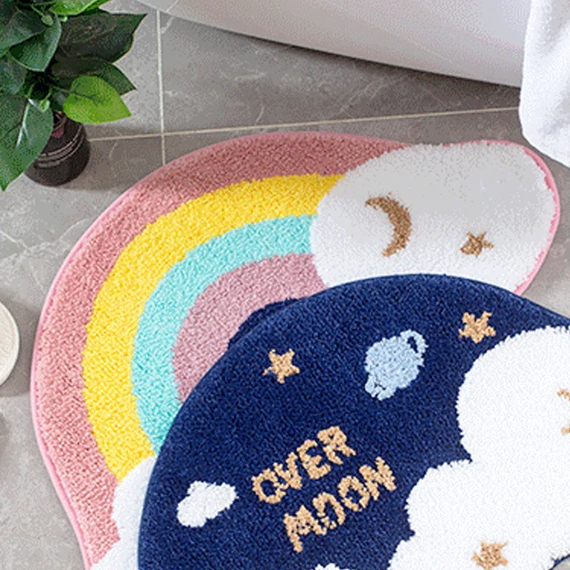 

Flocking Home Entrance Mats Toilet Bathroom Absorbent Non-Slip Mat Door Foot Mat