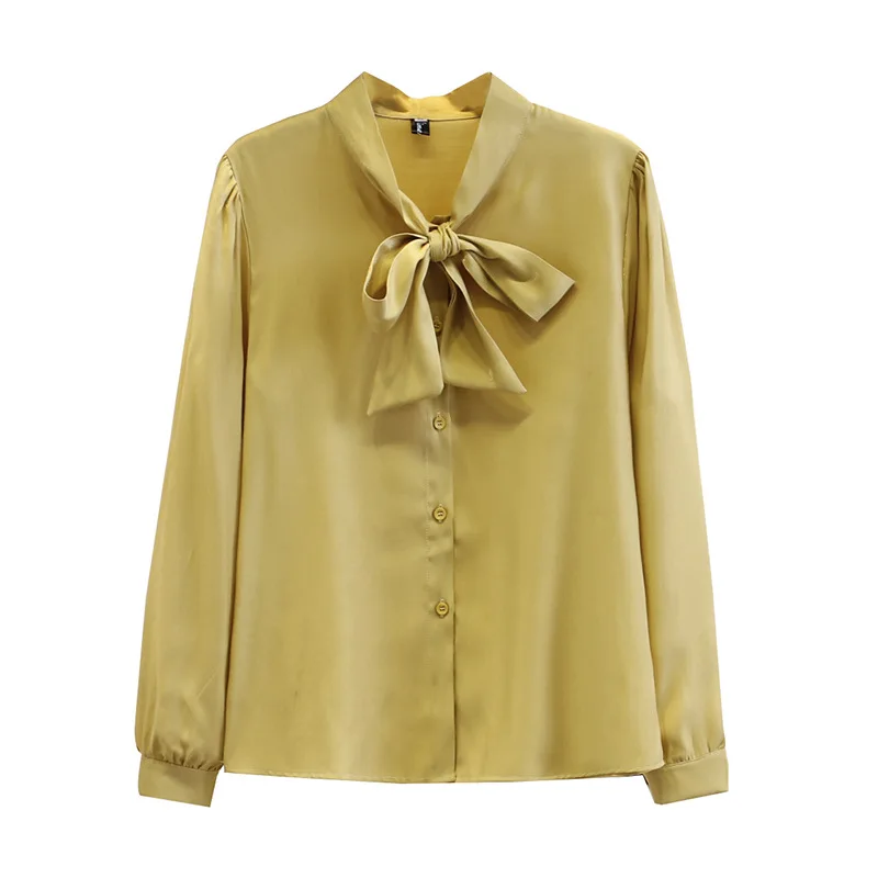 Сатиновая женская блузка весна 2020 модные топы размера плюс повседневный