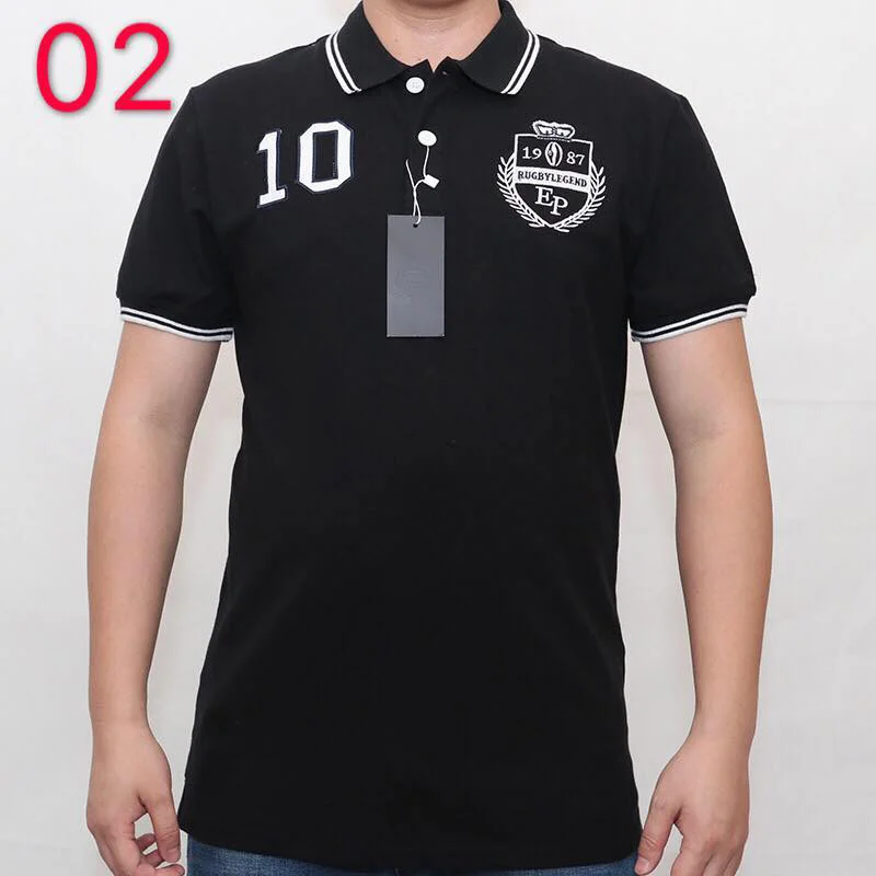 Hombre eden park Топ для мужчин с коротким рукавом Повседневная рубашка для регби camisa вышитая eden park polo мужская Тонкая однотонная хлопковая - Цвет: Красный