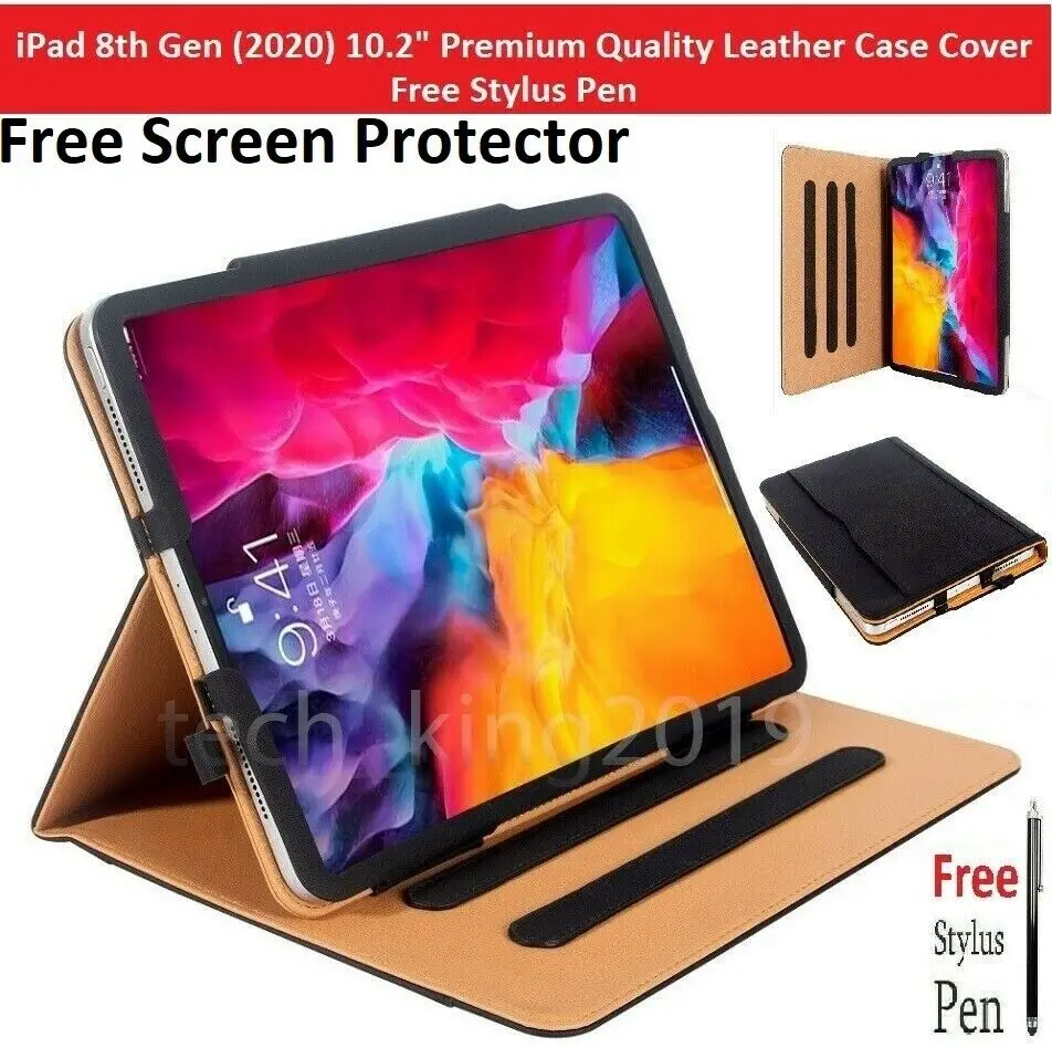 

Кожаный чехол-книжка с подставкой для iPad 10,2 дюйма 8 поколения 2020