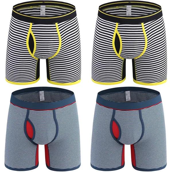 4Pcs 0710 Mix B25 4 шт./лот,, модные, нового размера плюс 6XL, толстые трусы, высокое качество, мужские большие трусы, мужские хлопковые длинные шорты-боксеры для мужчин, нижнее белье - Цвет: 4Pcs 0710 Mix B25
