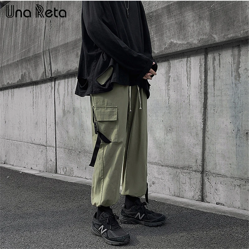 Брюки карго Una Reta мужские модные уличные цветные для бега в стиле хип хоп длинные