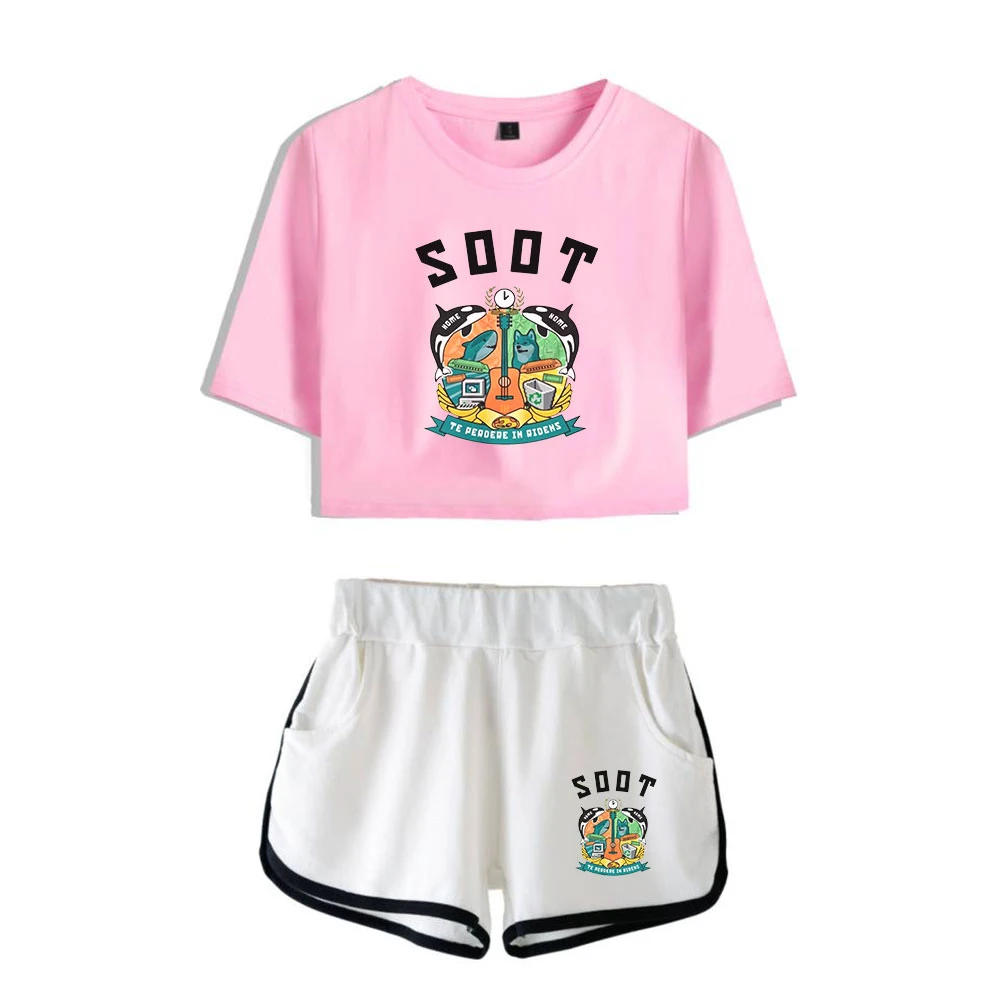 

WAWNI Wilbur Soot Hidalgo Navel T Shirt Casual Shorts Sexy Two Piece Suit Harajuku Cotton Plus Polyester Fashion Kawaii Unique