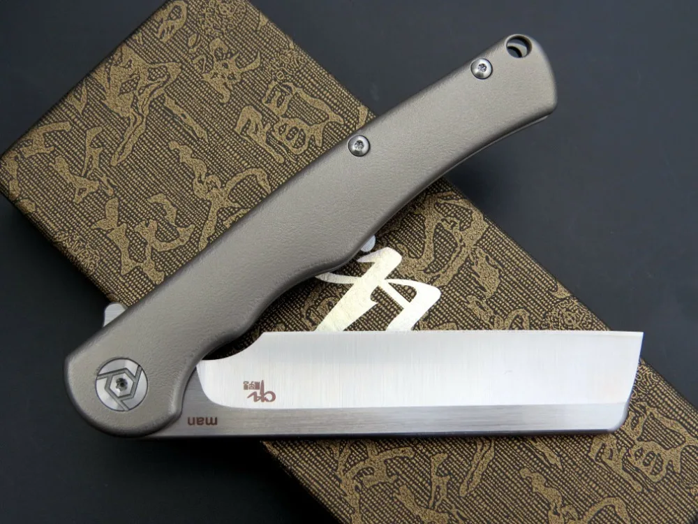 New CH2006 man Folding knife S35VN Blade ceramic ball bearing washer TC4 Titanium Handle Outdoor Hunting Pocket Knives