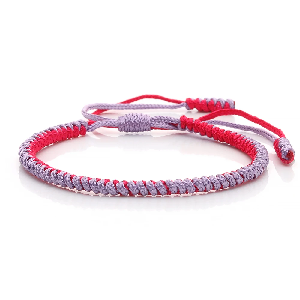 Мужской/женский браслет с красным узлом Lucky плетеный ручной работы тибетским