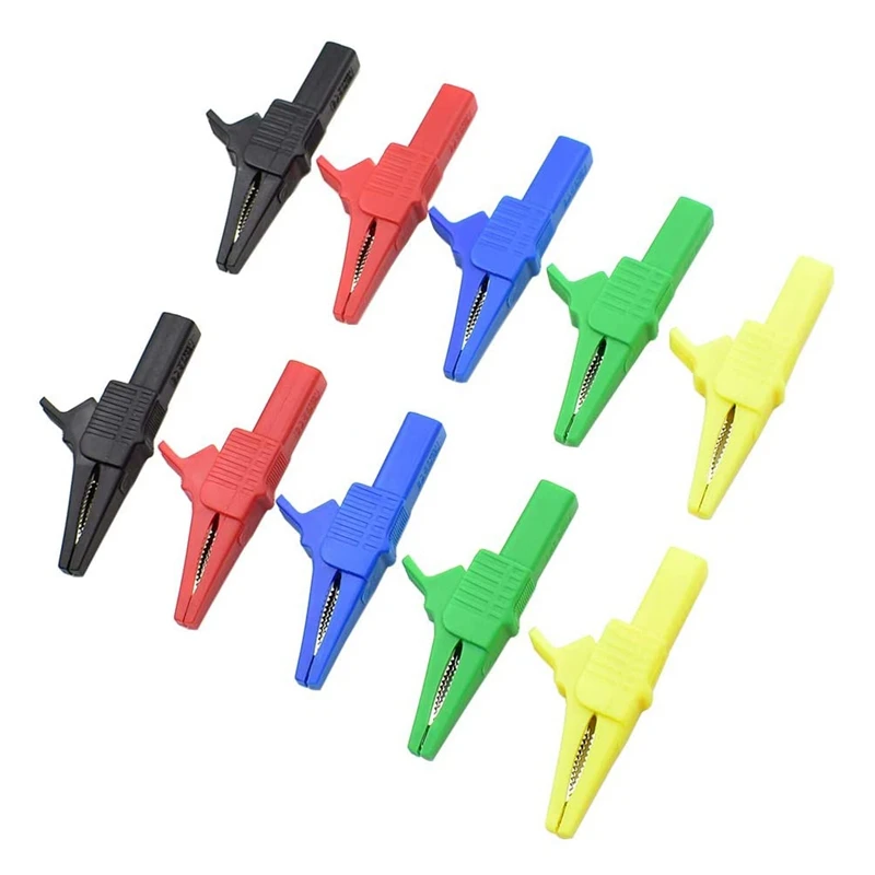 

10Pcs 1500V 32A Alligator Clips Electrical Test Clips with 4mm Banana Jack Socket Terminals for Multimeter Test Leads