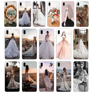 208FG Luxury Wedding Dress Girl gift Soft Silicone Tpu Cover phone Case for Meizu Pro 7 Plus X8 C9 Pro Note 9 case