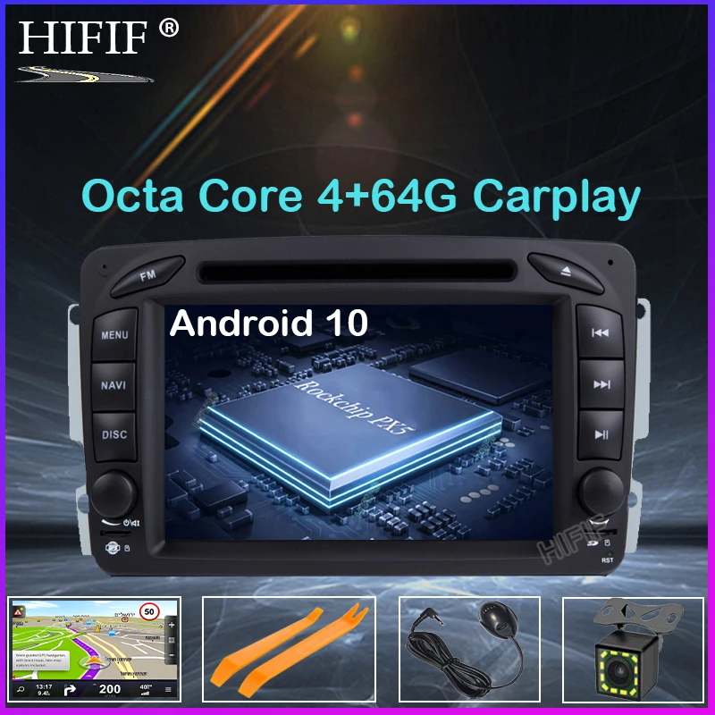 Автомобильный GPS навигатор DSP IPS 4G Android 10 для Mercedes Benz W209 W203 M ML W163 Viano W639 Vito Vaneo DVD плеер