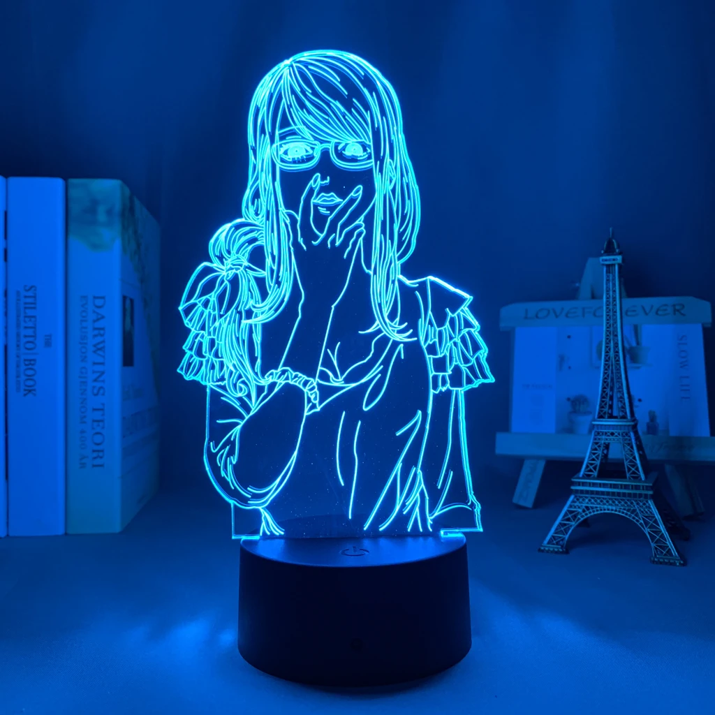 

3d-лампа Rize Kamishiro, Токийский Гуль, украшение для спальни, ночсветильник, крутой подарок на день рождения, светодиодный ночсветильник, Токийск...