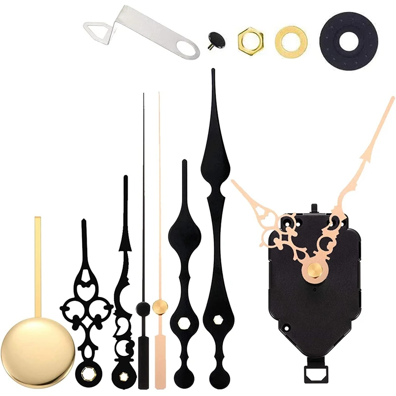 

Кварцевый маятниковый механизм для самостоятельной сборки, Настенный механизм, запчасти для ремонта, замена с 3 разными парами стрелок