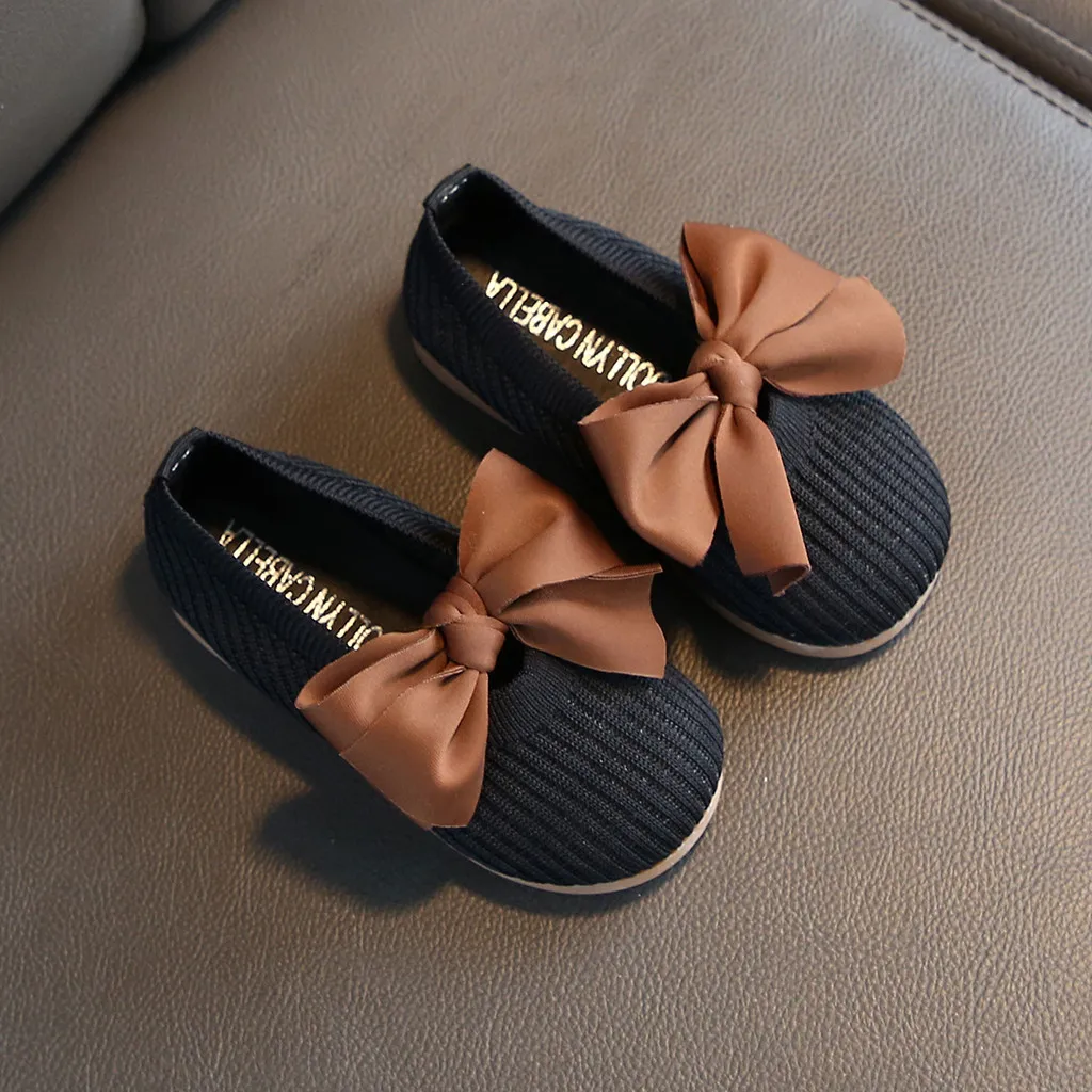 Обувь для маленьких девочек обувь принцессы с бантом однотонные слипоны