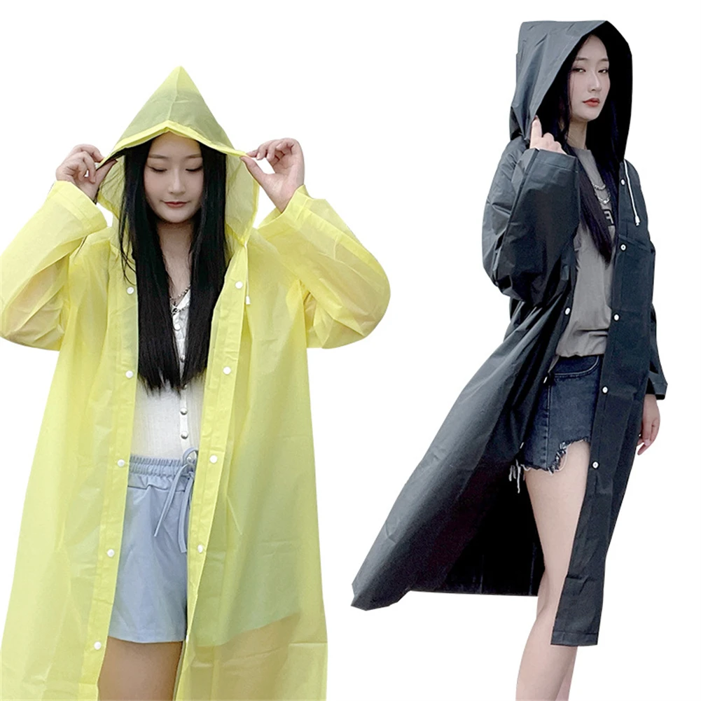 Простой и модный толстый дождевик из ЭВА для взрослых мужчин женщин цветной