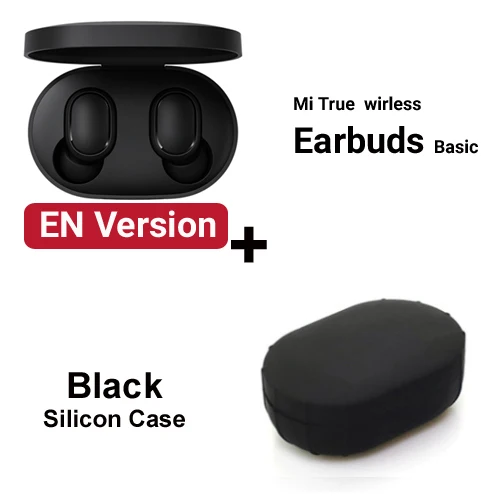 Inlock Xiaomi Redmi Airdots Xiaomi Беспроводные Наушники управление голосом Bluetooth 5,0 контроль шумоподавления - Цвет: EN add Black Case