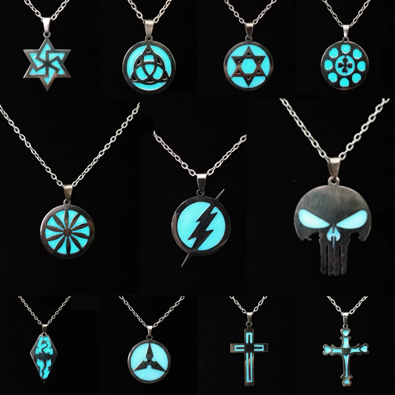 Ожерелье со светящимся драконом в стиле ретро из нержавеющей стали панк модное